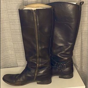 FRYE Brown Leather Riding Boots
